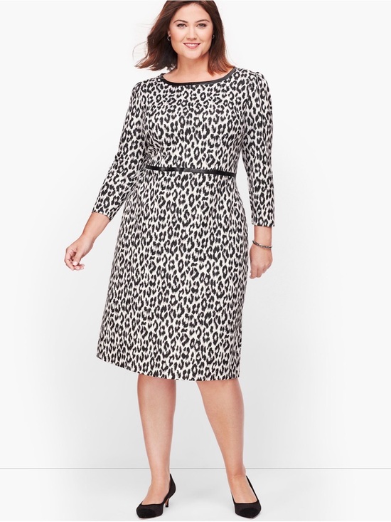 Talbots Dresses & Skirts - Talbots "Refined Ponte Dress" Black and White Leopard Print 20W